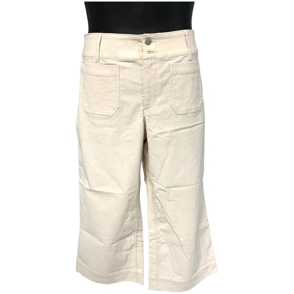 Studio Park x Amy Stran Women's Wide Leg Corduroy Pant Winter White - Petite